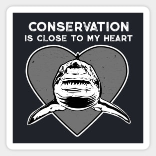 Great White Conservation Heart Magnet